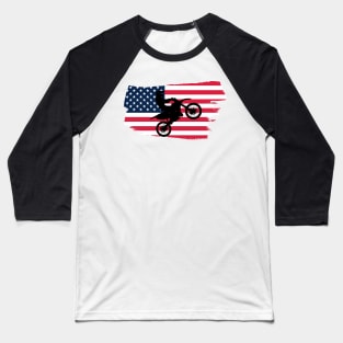 Awesome American flag Dirt bike/Motocross design. Baseball T-Shirt